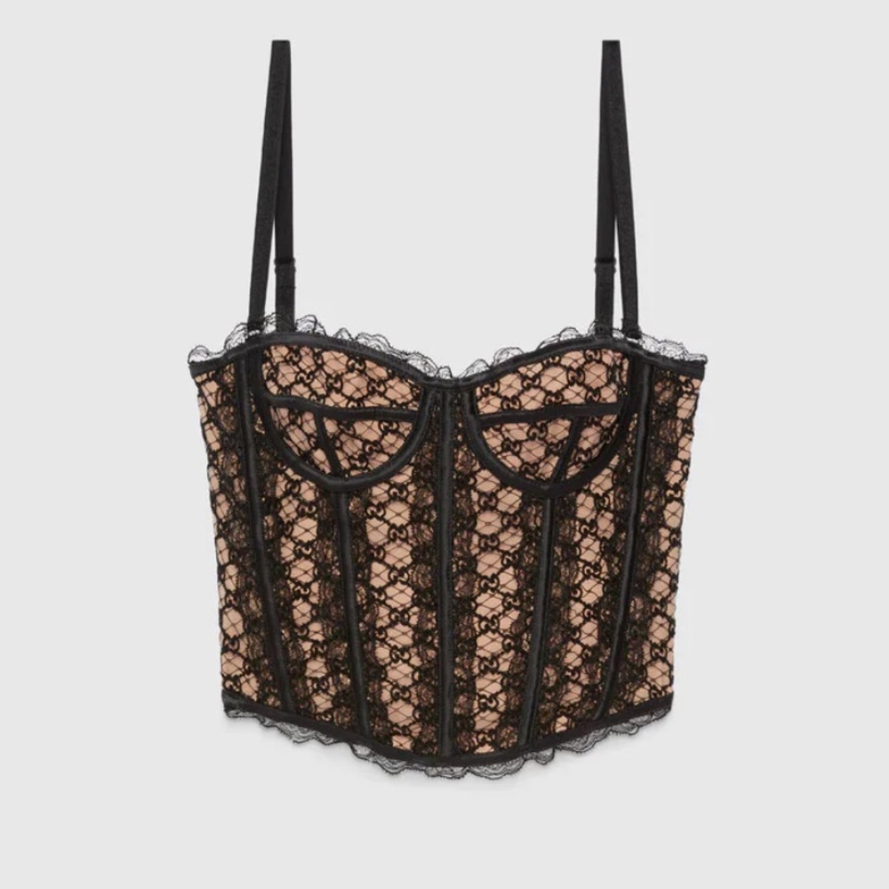 Gucci netted corset in black!!!! Size medium!! HARD TO FIND! STILL IN SEASON!